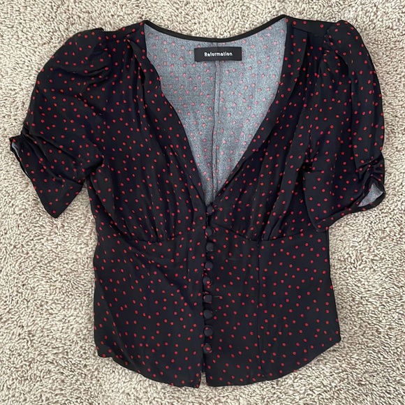 Reformation Tops - Reformation polka dot blouse